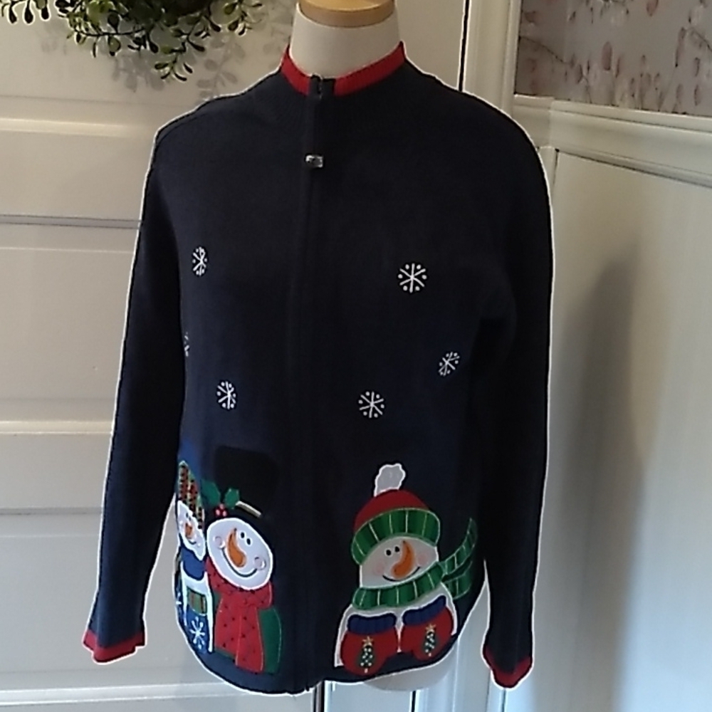 Tiara International Christmas Collection medium sweater cardigan